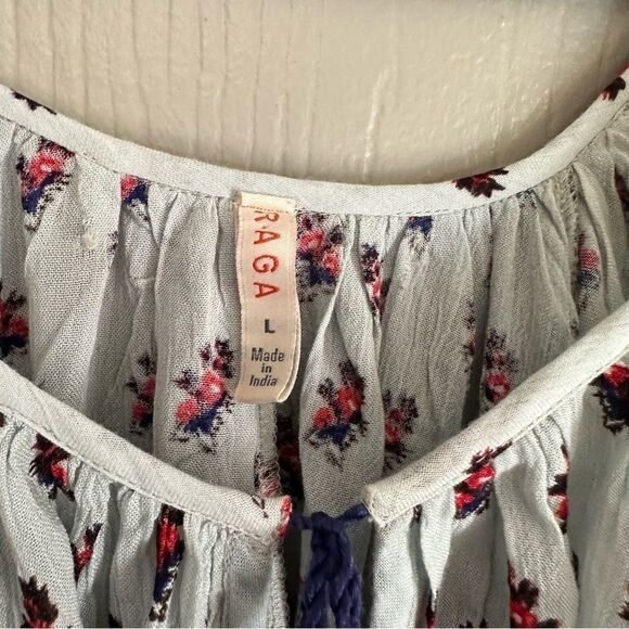 Raga tunic bohemian- hippy, India, butterfly sleeve cold shoulder sz L - Picture 3 of 16